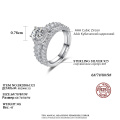 Shinning Classic Round S925 Silver Cubic Zirconia Wedding Ring
